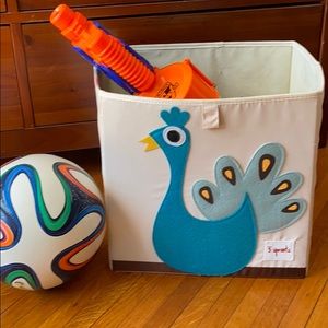 3 sprouts peacock foldable toy bin
